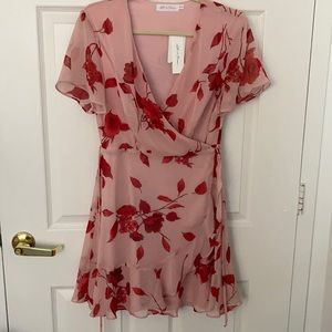 All in Favor chiffon wrap-dress.